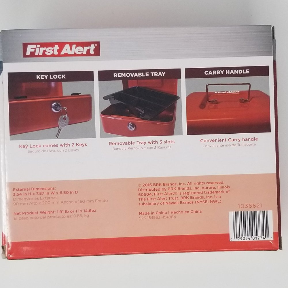 First Alert Cash Box Limited Edition Red Color - Picture 5 of 9